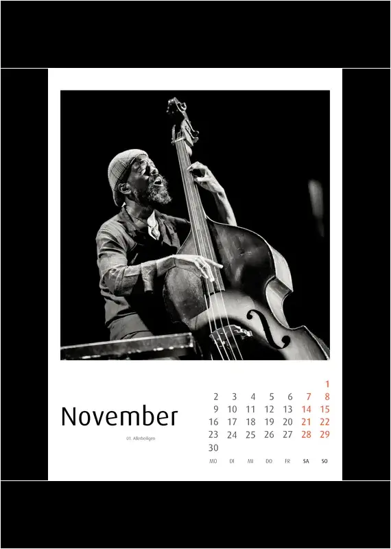 Enjoy Jazz Kalender 2026 - Fotos: Frank Schindelbeck Jazzofotgrafie