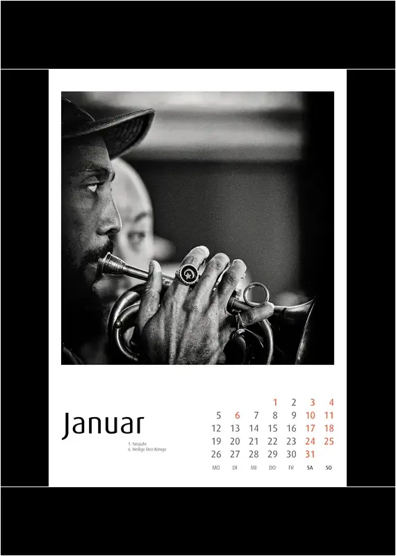 Enjoy Jazz Kalender 2026 - Fotos: Frank Schindelbeck Jazzofotgrafie
