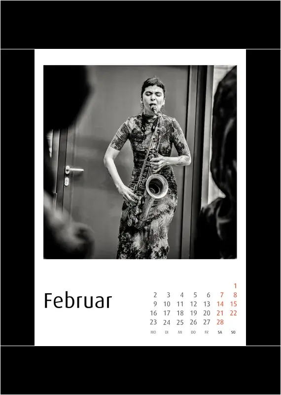 Enjoy Jazz Kalender 2026 - Fotos: Frank Schindelbeck Jazzofotgrafie
